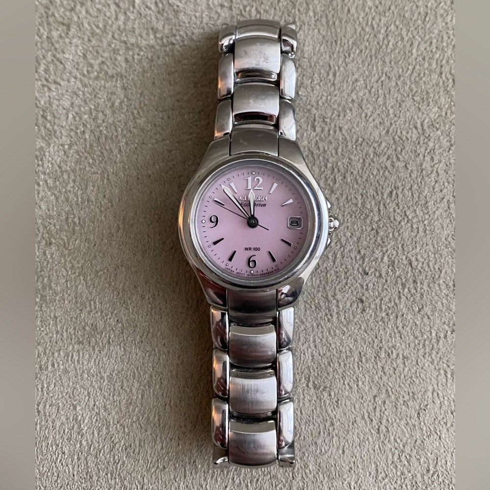 Citizen Eco Drive Silver and Pink Women's Watch
